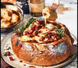 Baked Shambembert Bread Bowl with Brandy and Brown Sugar Bacun