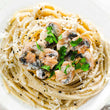 Creamy garlic mushroom spaghetti